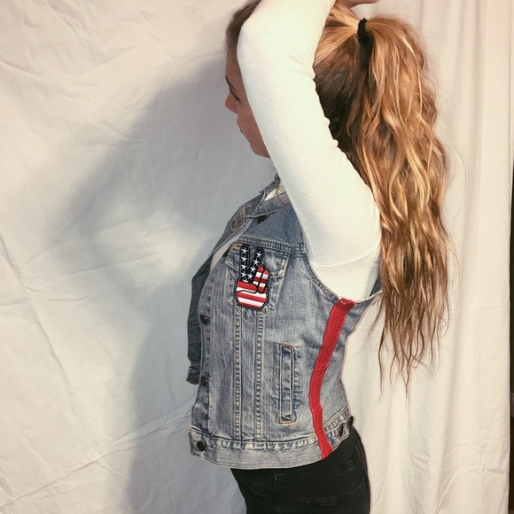 Custum American Baby Jean Vest - Picture 1 of 2